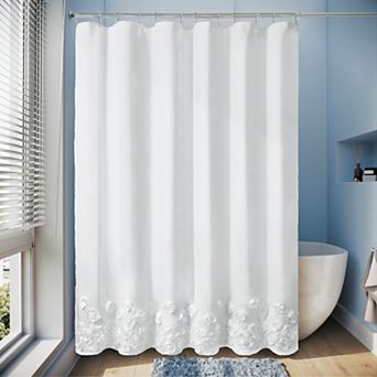 Awesome Home Floral Ruffle Shower Curtain