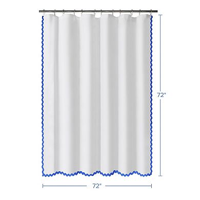 Awesome Home Scalloped Woven Shower Curtain