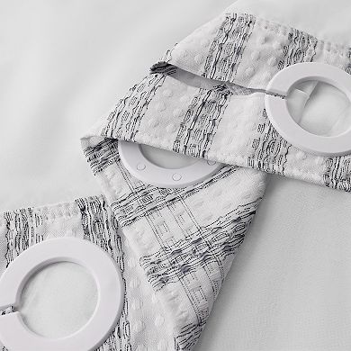 Awesome Home Plaid Dobby Shower Curtain with Snap-In Liner