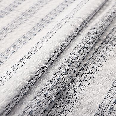 Awesome Home Plaid Dobby Shower Curtain with Snap-In Liner