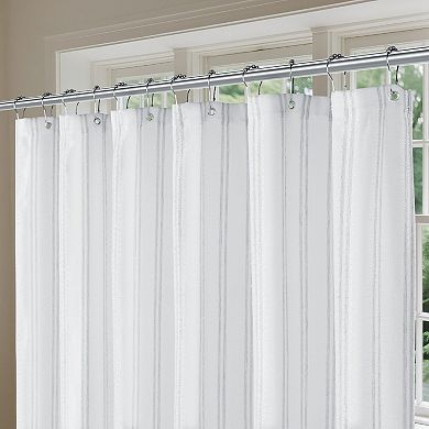 Awesome Home Chenille Stripe Shower Curtain