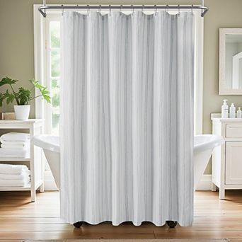 Awesome Home Chenille Stripe Shower Curtain
