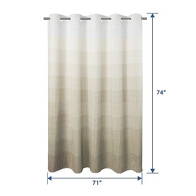 Awesome Home Ombre Waffle Shower Curtain with Snap-in Liner
