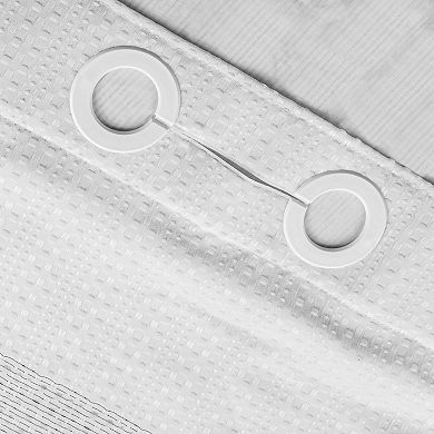 Awesome Home Ombre Waffle Shower Curtain with Snap-in Liner