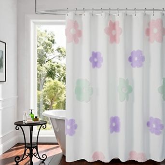 Awesome Home Tufted Floral Shower Curtain