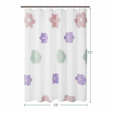 Awesome Home Tufted Floral Shower Curtain