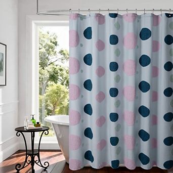 Awesome Home Tufted Gauze Circles Shower Curtain