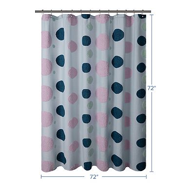 Awesome Home Tufted Gauze Circles Shower Curtain