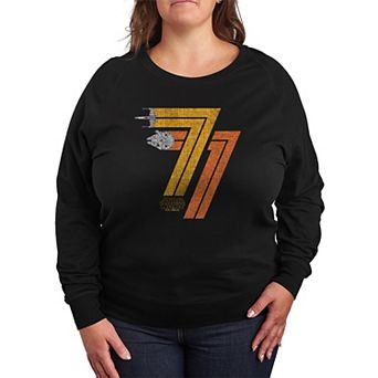 Plus Size Star Wars 77 Distressed French Terry Long Sleeve Tee