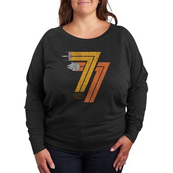 Plus Size Star Wars 77 Distressed French Terry Long Sleeve Tee