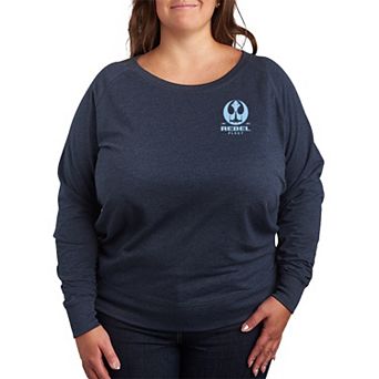 Plus Size Star Wars Rebel Fleet Patch French Terry Long Sleeve Tee