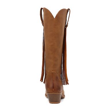 Yoki Avery-03 Women's Western Fringe Boots