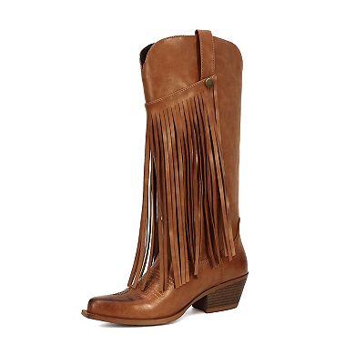 Yoki Avery-03 Women's Western Fringe Boots