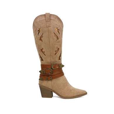 Yoki Gayle-57 Women's Buckle Band Knee-High Boots