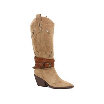Yoki Gayle-57 Women's Buckle Band Knee-High Boots