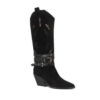 Yoki Gayle-57 Women's Buckle Band Knee-High Boots