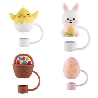 4 pc Easter Straw Toppers