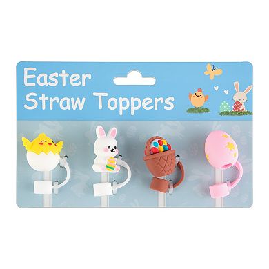 4-pc. Easter Straw Toppers