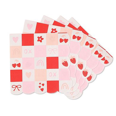 Valentine Checkered Napkins 24-Pack