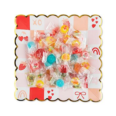 12-pk. Disposable Valentine Checkered Paper Plates