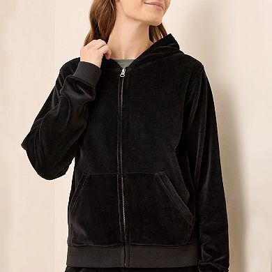 Cotton Velour Zip Hoodie