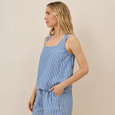 Canopy Linen Blend Square Neck Tank Made With Organic Cotton