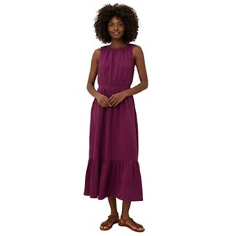 Coastal Double Gauze Tiered Midi Dress Made With Organic Cotton