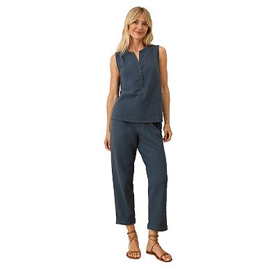 Coastal Double Gauze Henley Tank