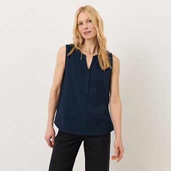 Coastal Double Gauze Henley Tank