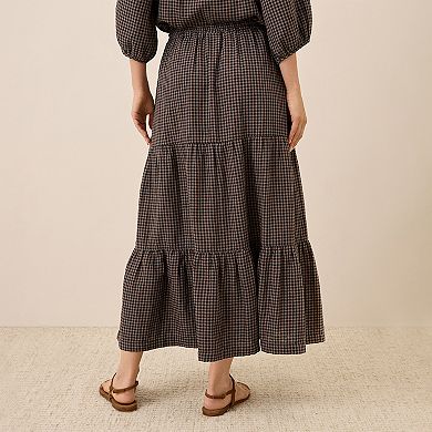 Coastal Double Gauze Tiered Maxi Skirt