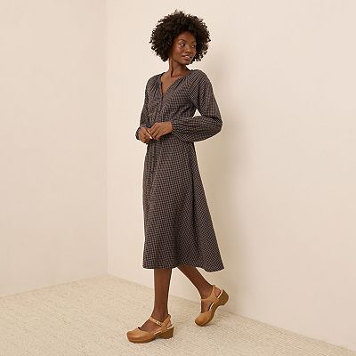 cotton double gauze dress Double-Gauze Cotton Tunic Dress in a Teal Hue from Thailand