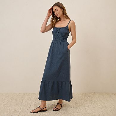 Coastal Double Gauze Cami Maxi Dress Made With Organic Cotton