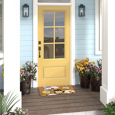 Peanuts Charlie Brown, Snoopy, & Gang Clouds Coir Indoor / Outdoor Doormat