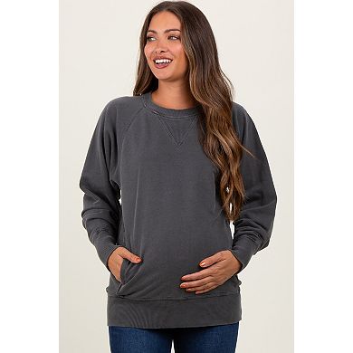 Maternity Vintage Wash French Terry Pullover