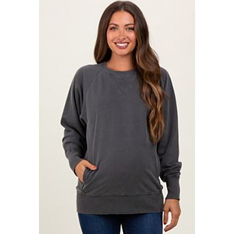 Maternity Vintage Wash French Terry Pullover