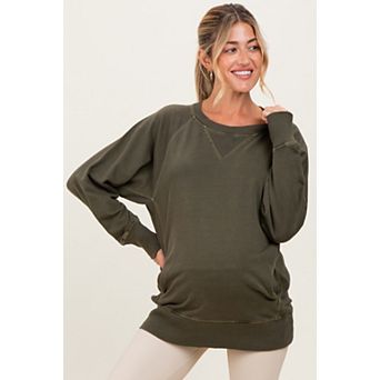 Maternity Vintage Wash French Terry Pullover