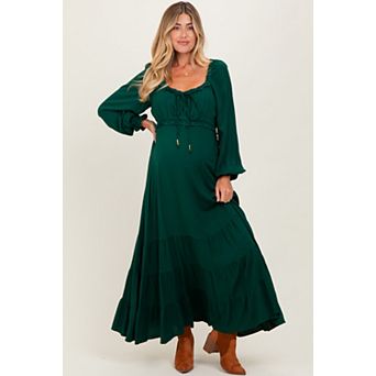 Maternity Ruffled Fit And Flare Maxi Dress