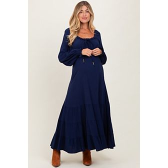 Ruffled Fit And Flare Maxi Dress