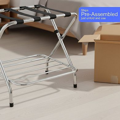 US TECH Luggage Rack-Double Tier, Pack of 1, Fully Asssembled