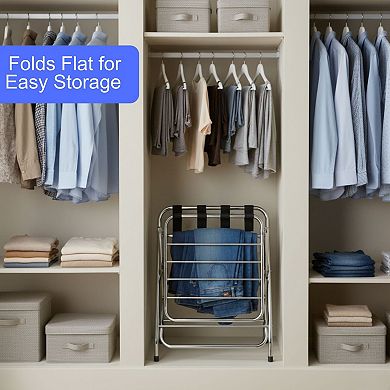 US TECH Luggage Rack-Double Tier, Pack of 1, Fully Asssembled