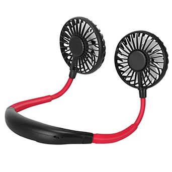 Hands-Free Neck Fan, 360° Dual Cooling USB Rechargeable with LED & Aroma