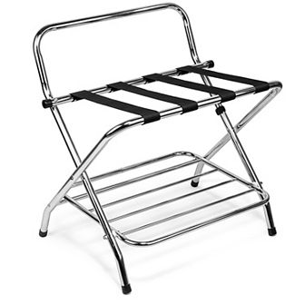 US TECH Luggage Rack-Double Tier with High Back, Pack of 1