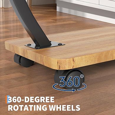 Small Mobile Standing Desk,Height Adjustable Til-table Desk C Shaped Portable Rolling Desk for Couch