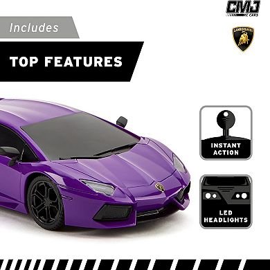 CMJ RC Cars Lamborghini LP700-4 1:24 Scale Remote Control Vehicle with LED Headlights