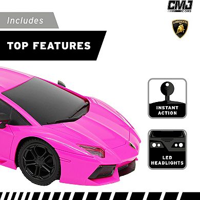 CMJ RC Cars Lamborghini LP700-4 1:24 Scale Remote Control Vehicle with LED Headlights