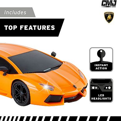 CMJ RC Cars Lamborghini LP700-4 1:24 Scale Remote Control Vehicle with LED Headlights