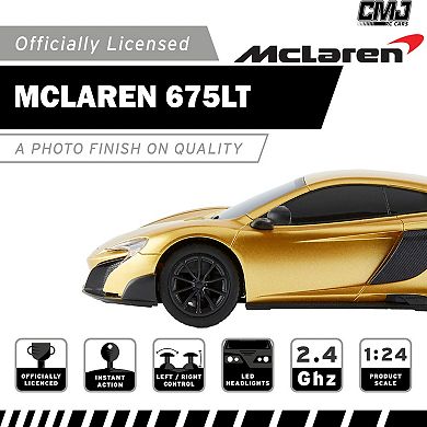 CMJ RC Cars McLaren 675LT 1:24 Scale Remote Control Vehicle with LED Headlights