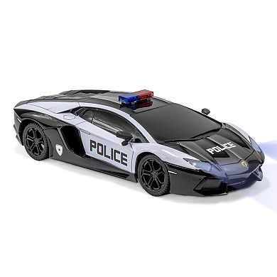 CMJ RC Cars Lamborghini Aventador Police Car Remote Control Vehicle 1:24 Scale