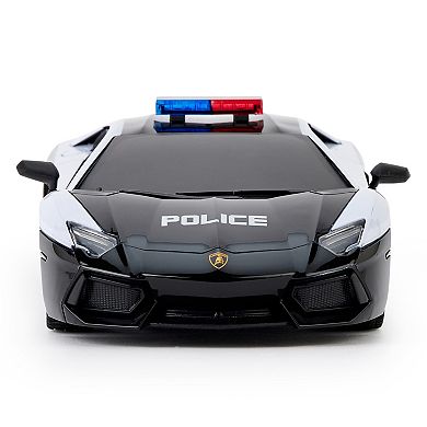 CMJ RC Cars Lamborghini Aventador Police Car Remote Control Vehicle 1:24 Scale