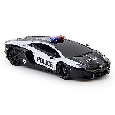 CMJ RC Cars Lamborghini Aventador Police Car Remote Control Vehicle 1:24 Scale